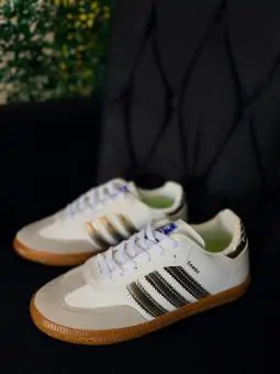 Tênis Adidas Samba Branco Dourado - Código 47
