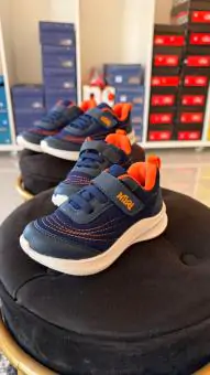 Tênis Infantil Masculino Marinho com Laranja NilQi - Código 67